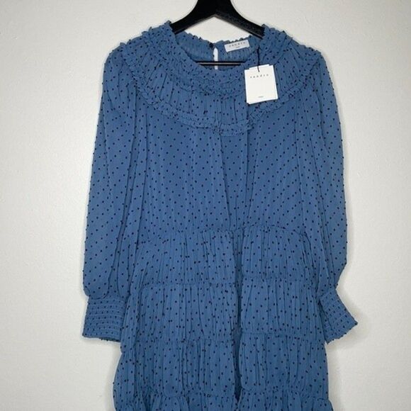SANDRO Gwen Polka-Dot Ruffled Dress Womens Size 40 US (Large) - Picture 8 of 13